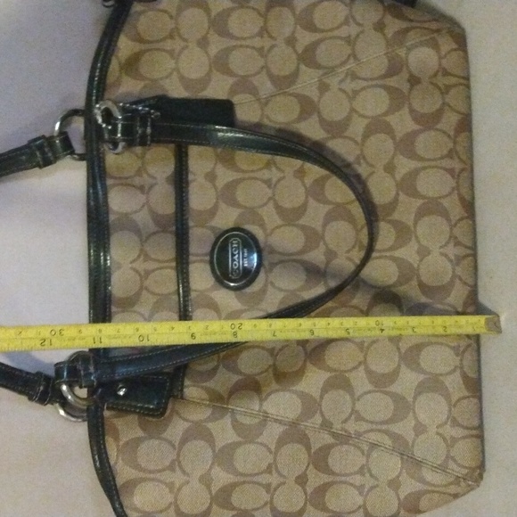 Coach | coated canvas tan brown logo print tote bag - Picture 12 of 12